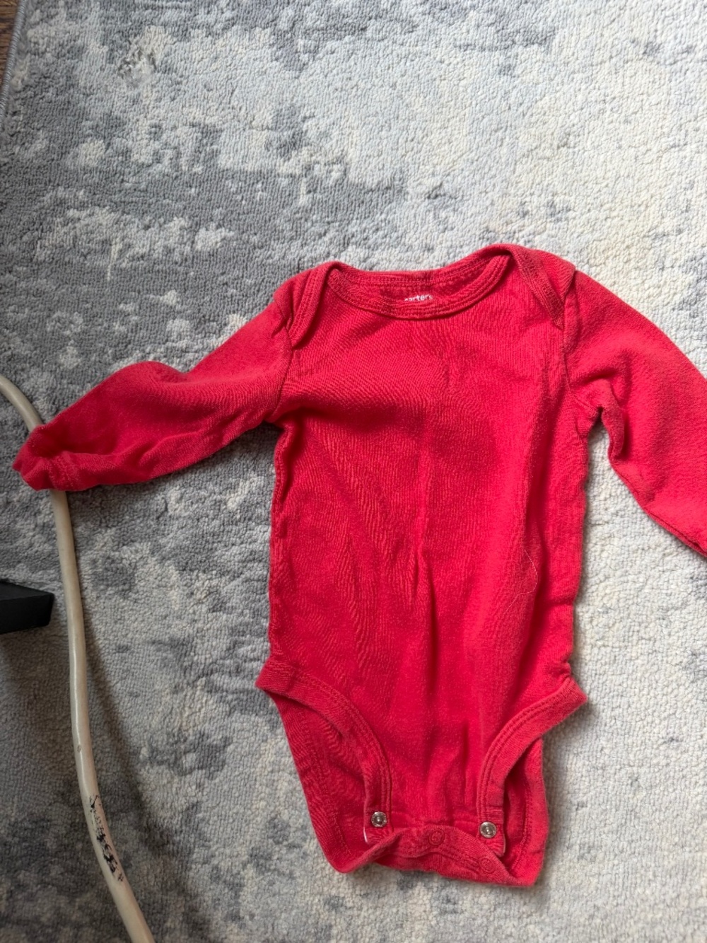 Carter's red six (6) month long sleeve onesie bodysuit